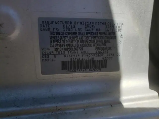 2013 NISSAN VERSA S  