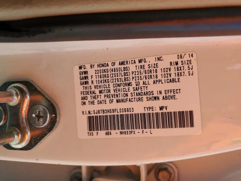 2015 ACURA RDX TECHNOLOGY  