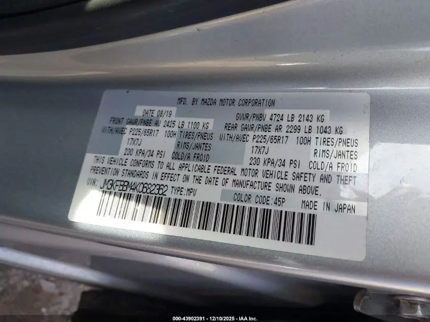 2019 MAZDA CX-5 SPORT