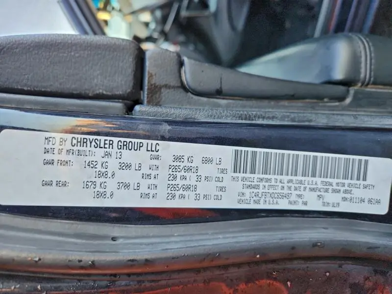 2013 JEEP GRAND CHEROKEE LIMITED  