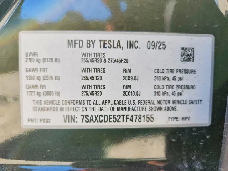 2026 TESLA MODEL X   