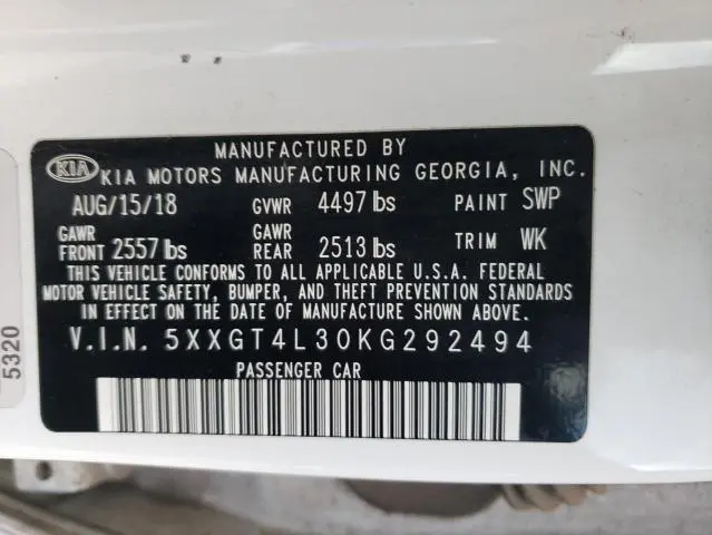 2019 KIA OPTIMA LX  
