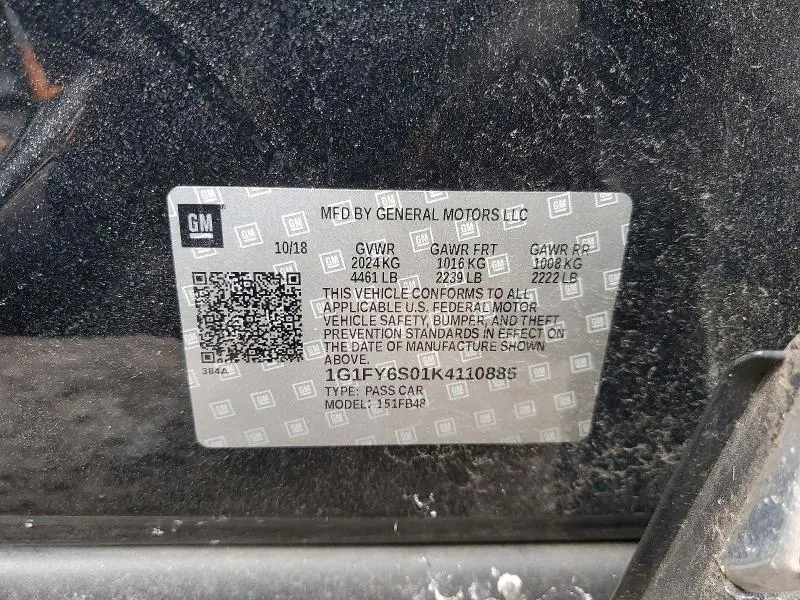 2019 CHEVROLET BOLT EV LT  