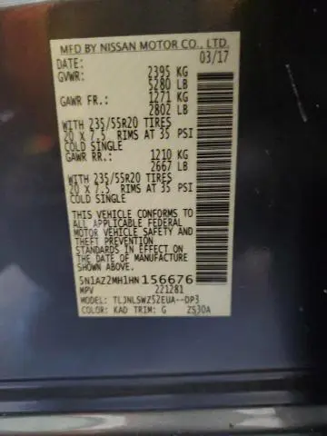 2017 NISSAN MURANO S  