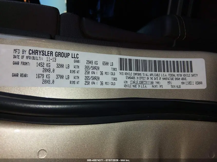 2014 JEEP GRAND CHEROKEE SUMMIT