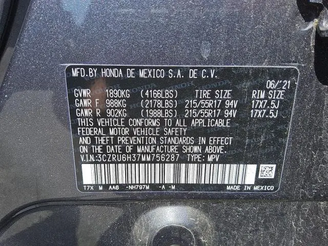 2021 HONDA HR-V LX  