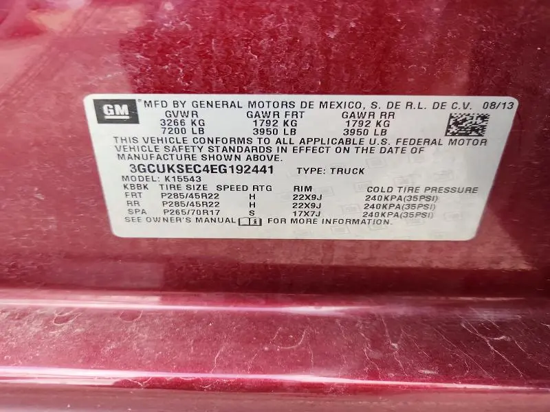 2014 CHEVROLET SILVERADO K1500 LTZ  