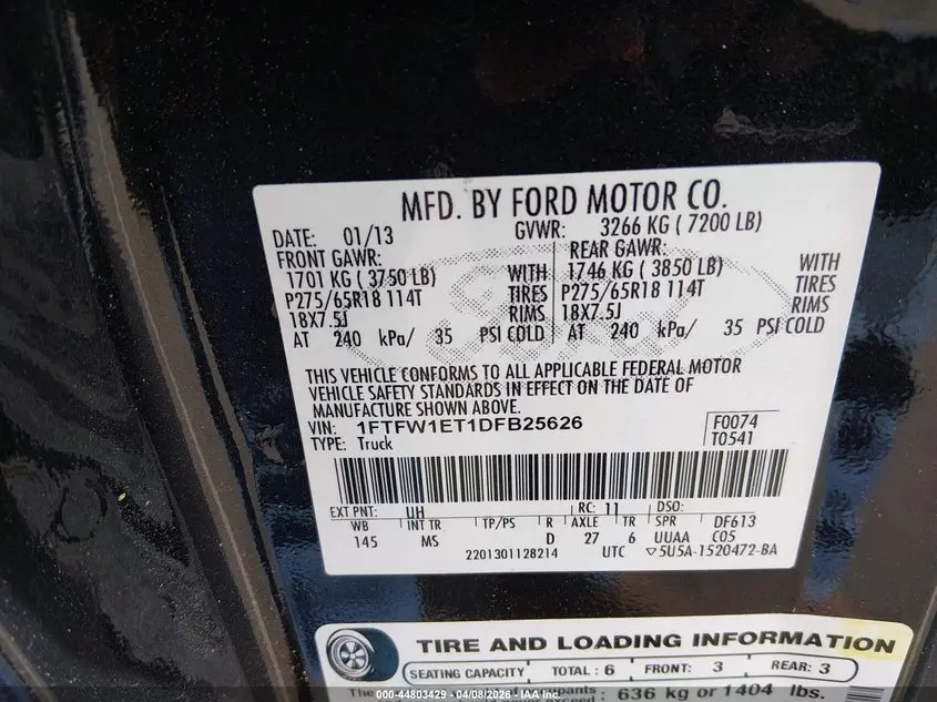 2013 FORD F-150 XLT