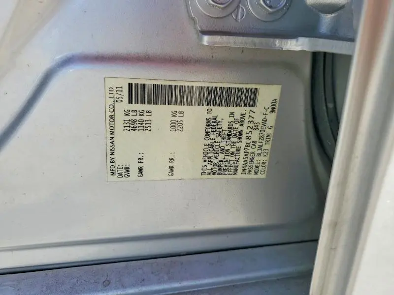 2011 NISSAN MAXIMA 3.5 S  