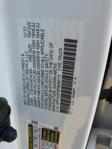 2023 HONDA RIDGELINE RTL  