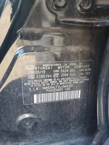 2020 HYUNDAI ELANTRA SEL  