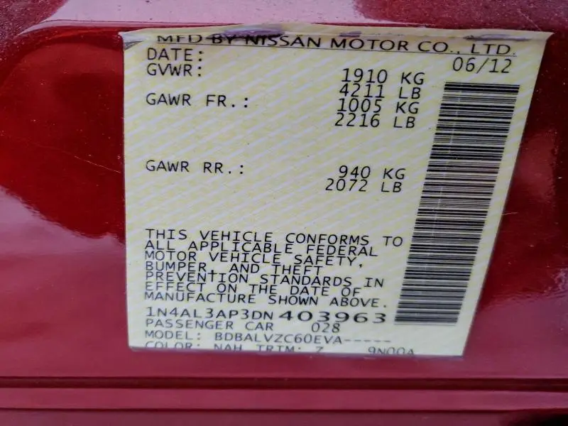 2013 NISSAN ALTIMA 2.5  