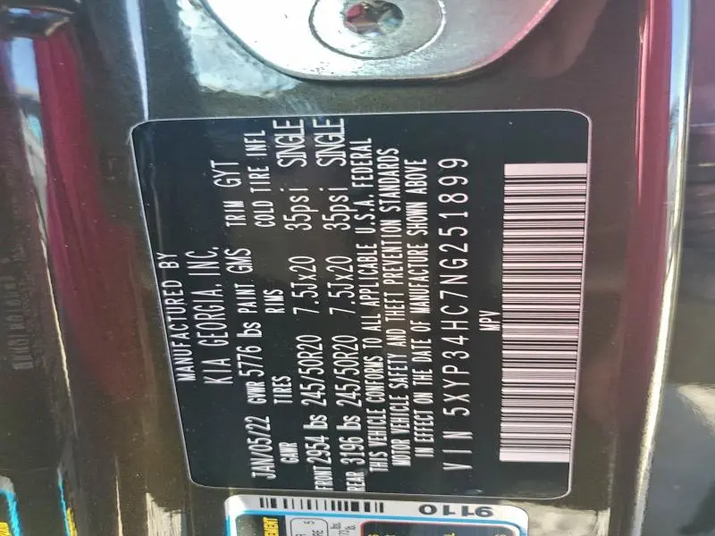 2022 KIA TELLURIDE EX  