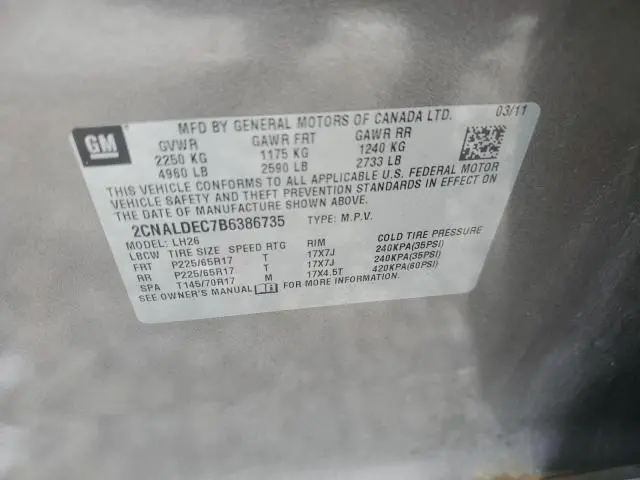 2011 CHEVROLET EQUINOX LT  