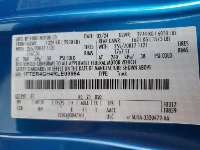 2024 FORD RANGER XLT  