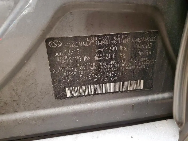 2013 HYUNDAI SONATA GLS  