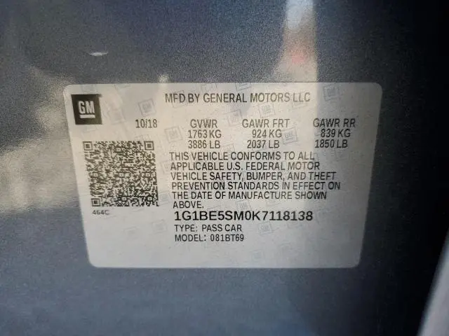 2019 CHEVROLET CRUZE LT  