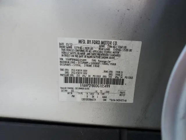 2013 FORD TAURUS LIMITED
