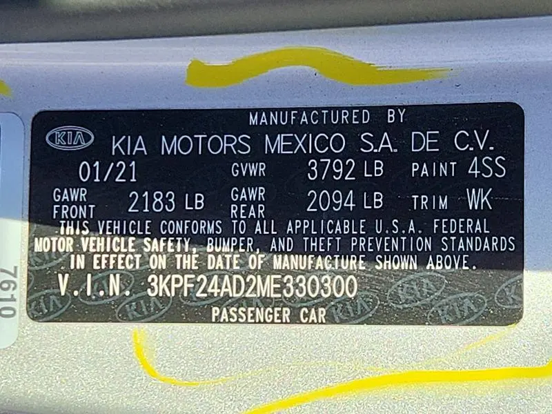 2021 KIA FORTE LXS  