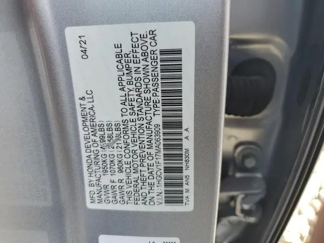 2021 HONDA ACCORD LX