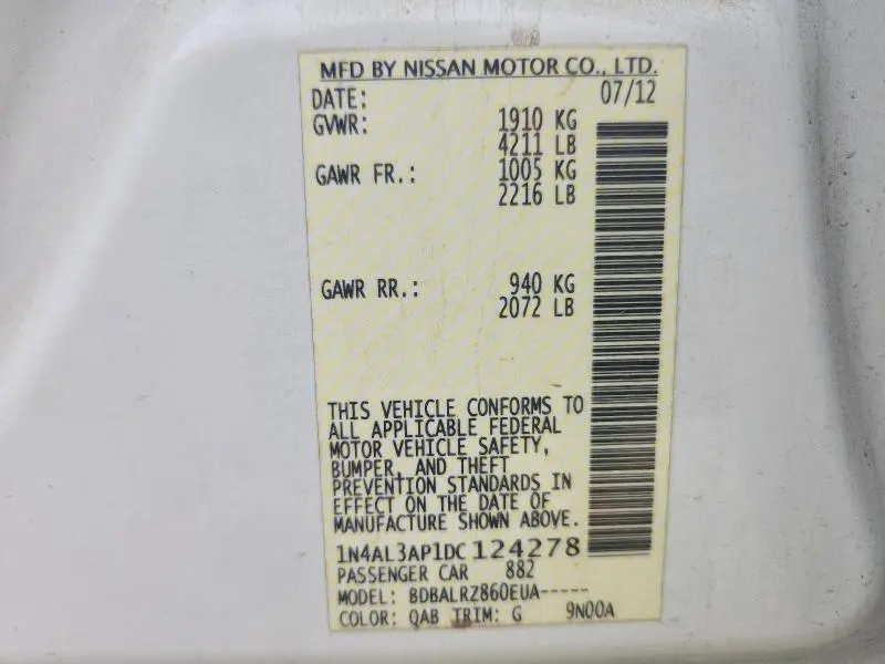 2013 NISSAN ALTIMA 2.5  