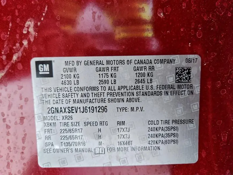 2018 CHEVROLET EQUINOX LT  