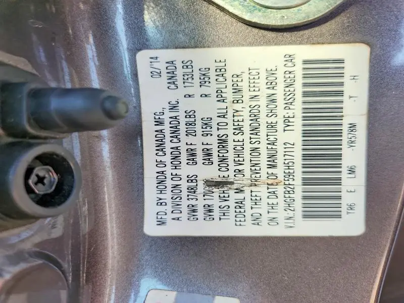 2014 HONDA CIVIC LX  