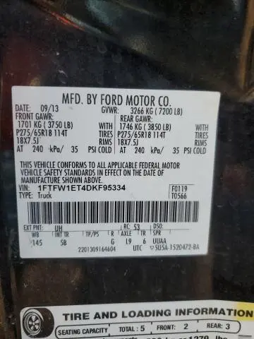 2013 FORD F150 SUPERCREW  