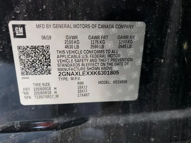 2019 CHEVROLET EQUINOX LT  