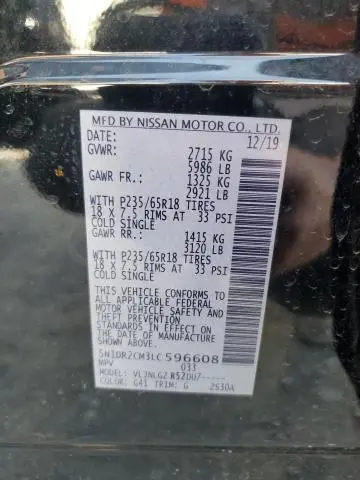 2020 NISSAN PATHFINDER SL  