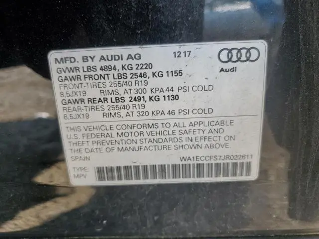 2018 AUDI Q3 PREMIUM  