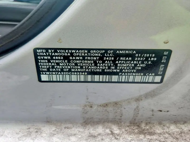 2013 VOLKSWAGEN PASSAT SEL  