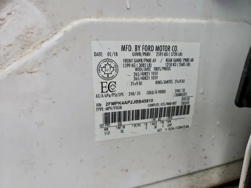 2018 FORD EDGE SPORT  