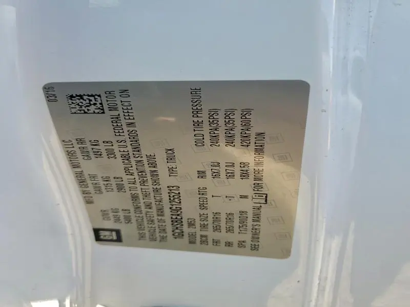 2016 CHEVROLET COLORADO   