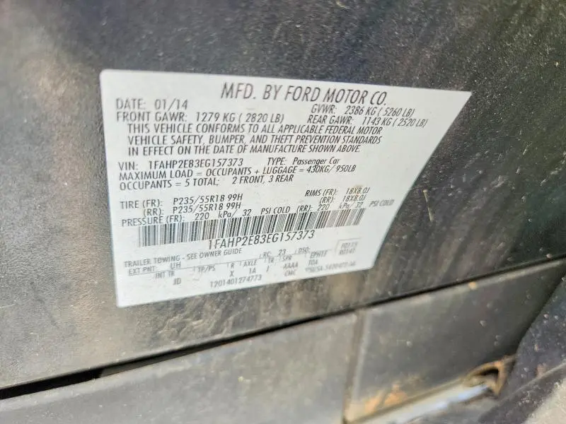 2014 FORD TAURUS SEL  