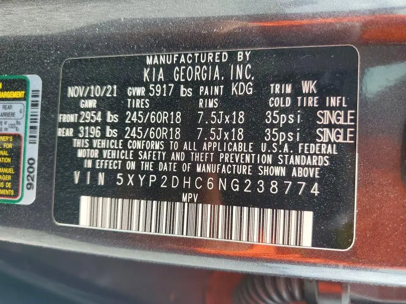 2022 KIA TELLURIDE LX  