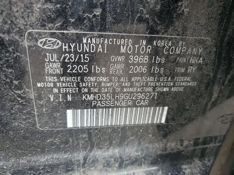 2016 HYUNDAI ELANTRA   