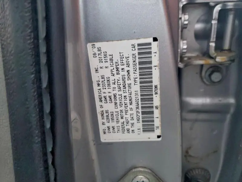 2010 HONDA ACCORD LX  