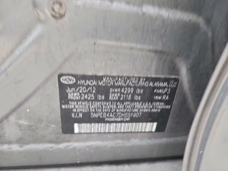 2013 HYUNDAI SONATA GLS  