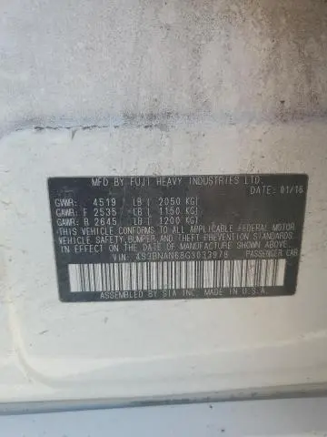 2016 SUBARU LEGACY 2.5I LIMITED  