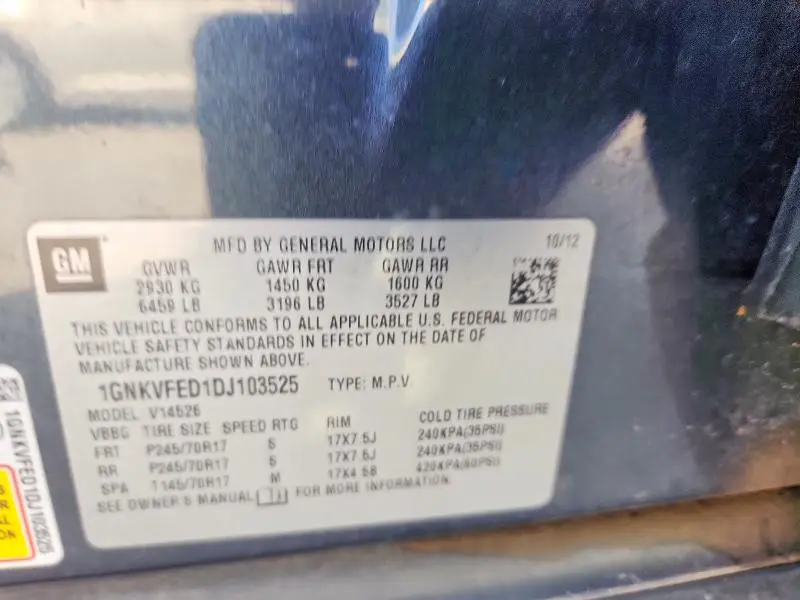 2013 CHEVROLET TRAVERSE LS  