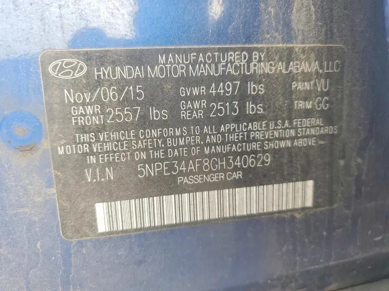 2016 HYUNDAI SONATA SPORT  