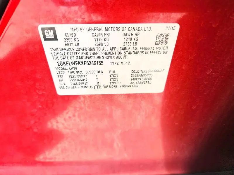 2015 GMC TERRAIN SLE  