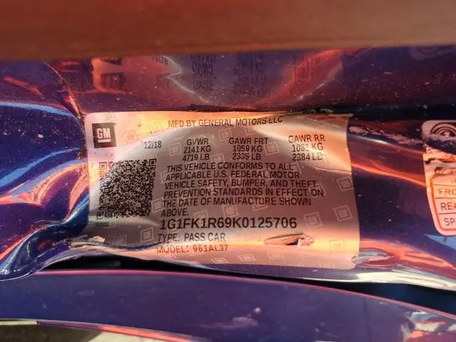 2019 CHEVROLET CAMARO ZL1