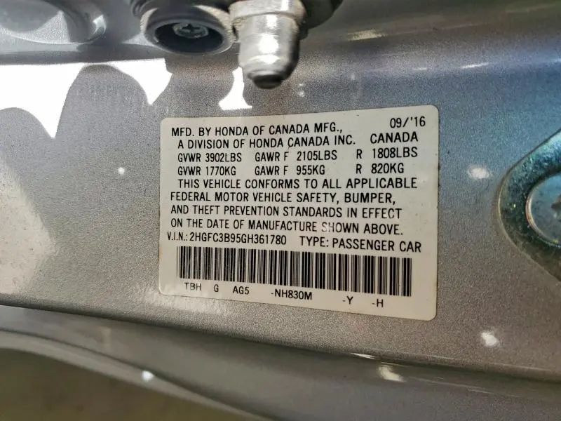 2016 HONDA CIVIC TOURING  