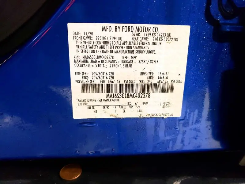 2021 FORD ECOSPORT SE  