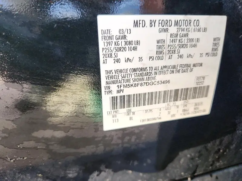 2013 FORD EXPLORER LIMITED  