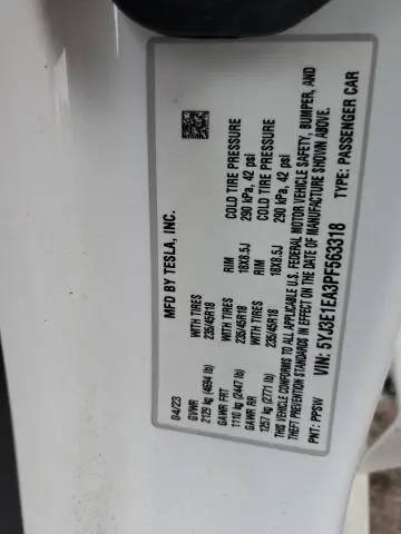 2023 TESLA MODEL 3   