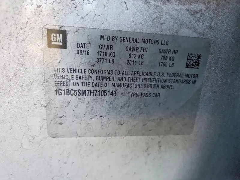 2017 CHEVROLET CRUZE LS  