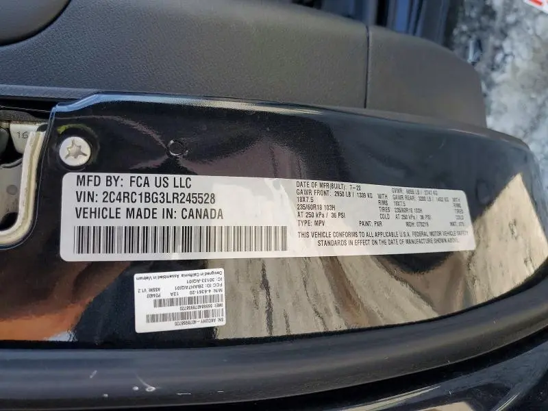 2020 CHRYSLER PACIFICA TOURING L  